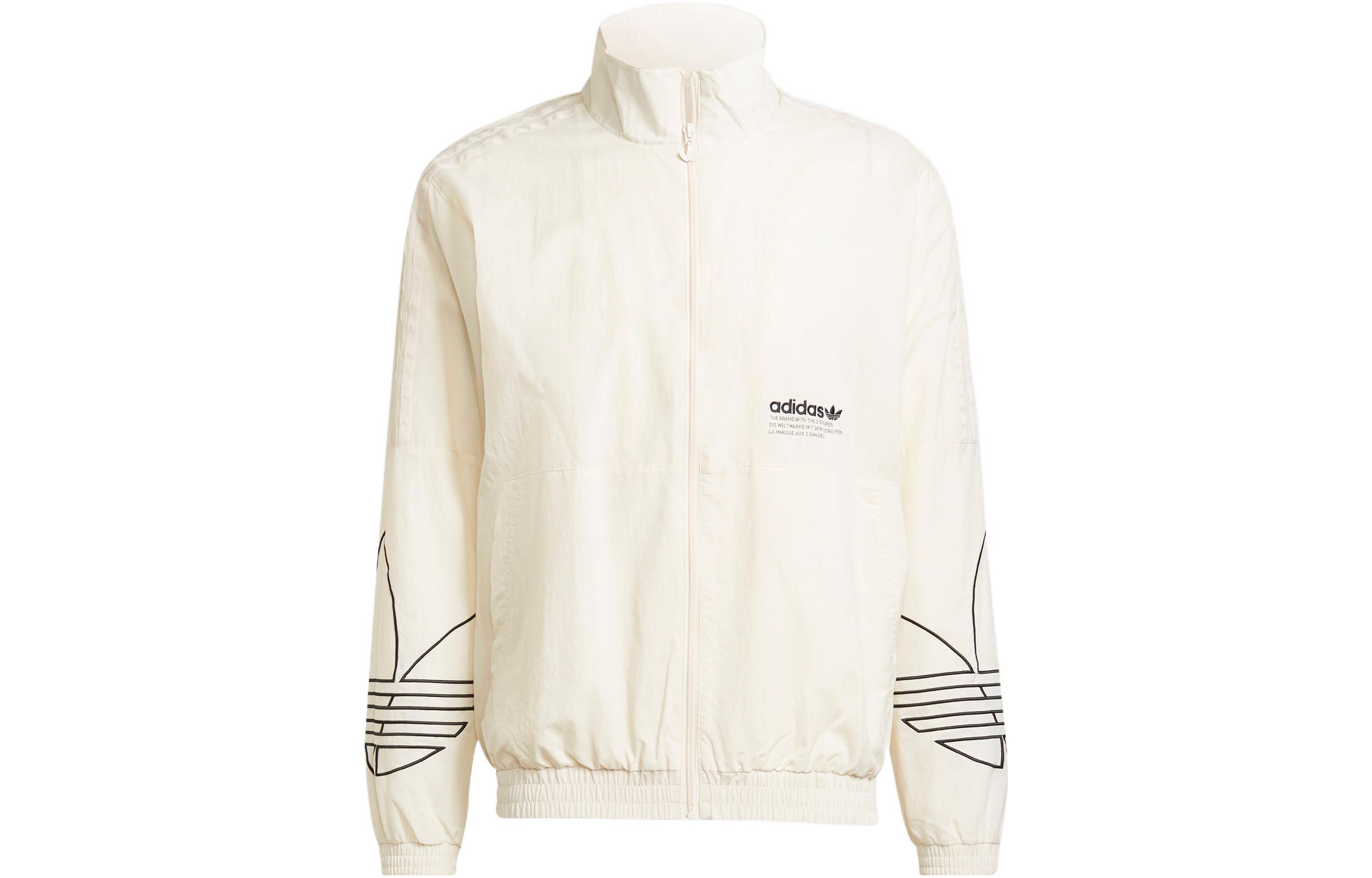 adidas Originals Retro White Letter Logo Track Jacket Zip-Up H13456