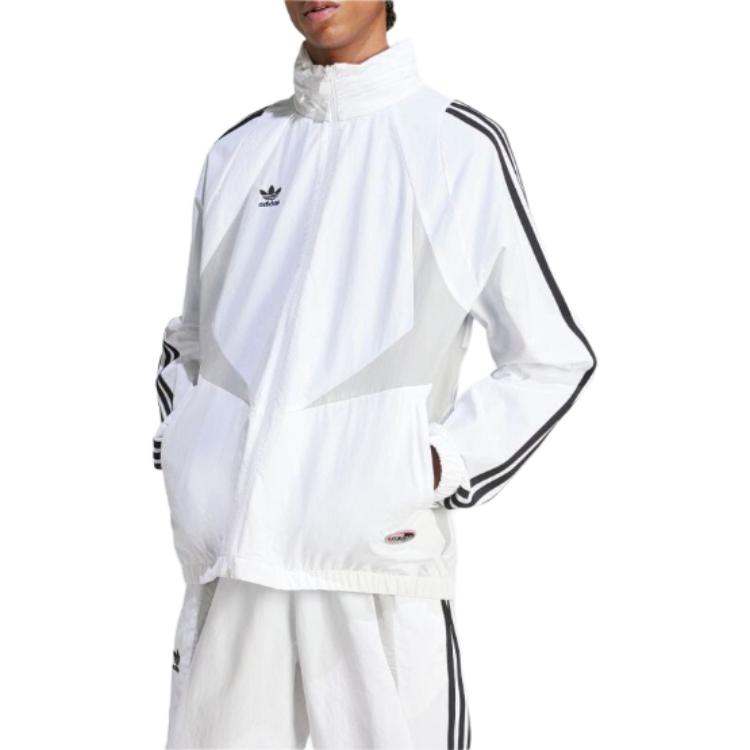 Lookbook adidas Originals 復古白色拉鍊運動外套 三色條紋款 JF8737