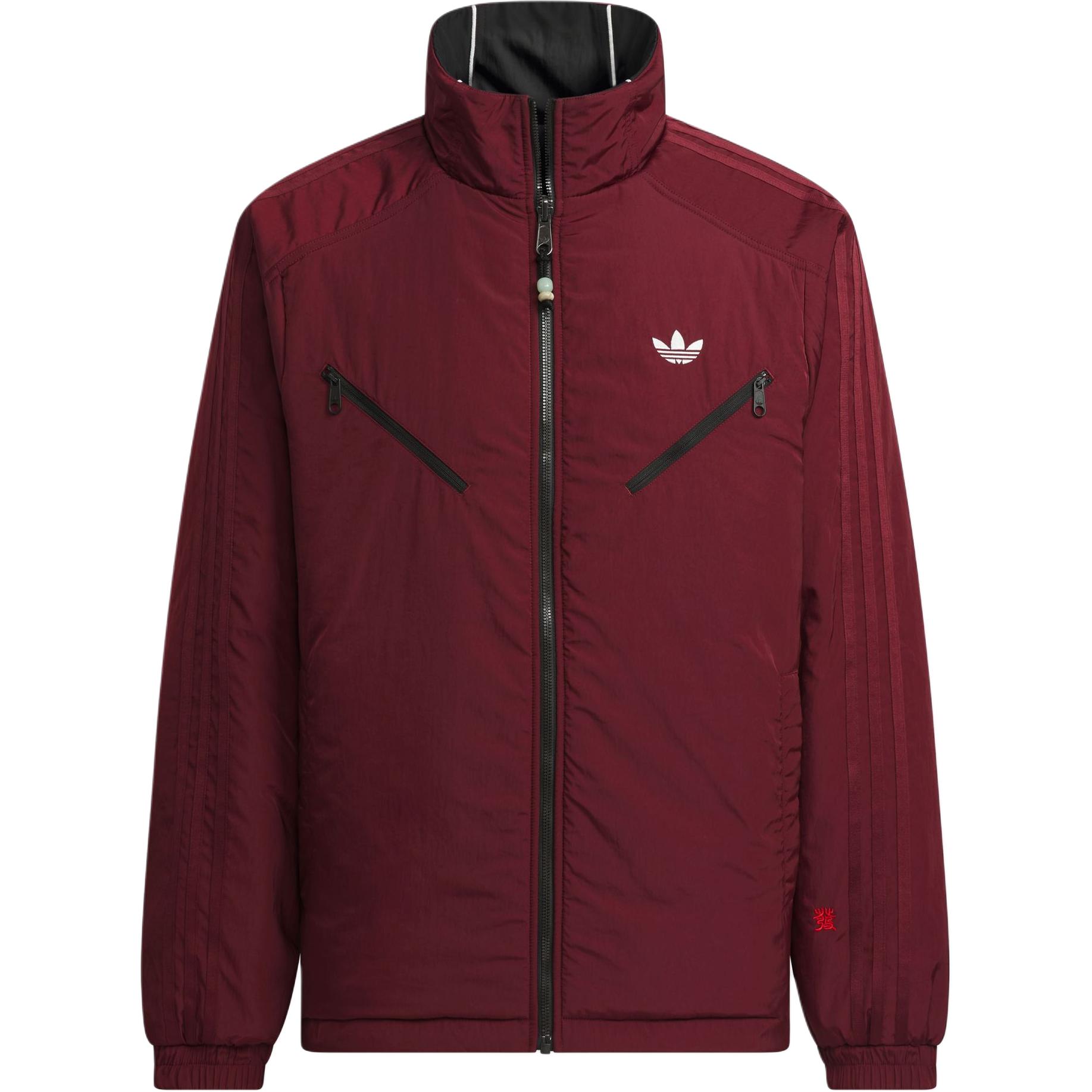 Lookbook adidas Originals REV AW24 CNY LNY Jaket Bolehbalik Hitam/Merah Gelap. KA0821