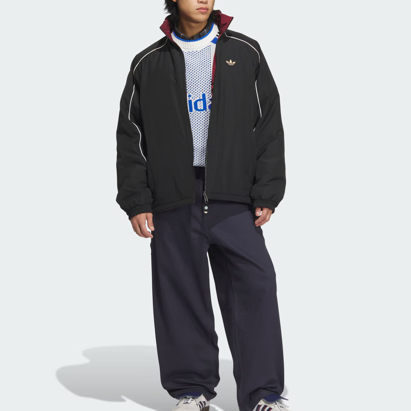 Details for adidas Originals REV AW24 CNY LNY Jaket Bolehbalik Hitam/Merah Gelap. KA0821