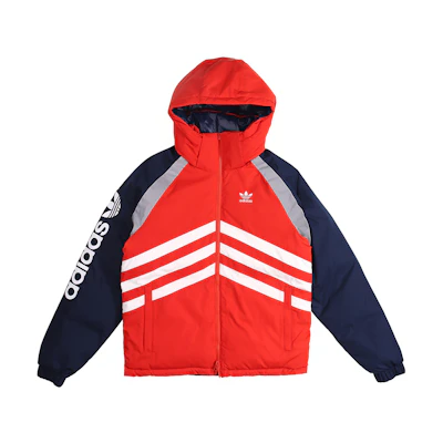 Adidas Originals Rev Down Jacket Winter Blue Red Puffer Coat GJ6725