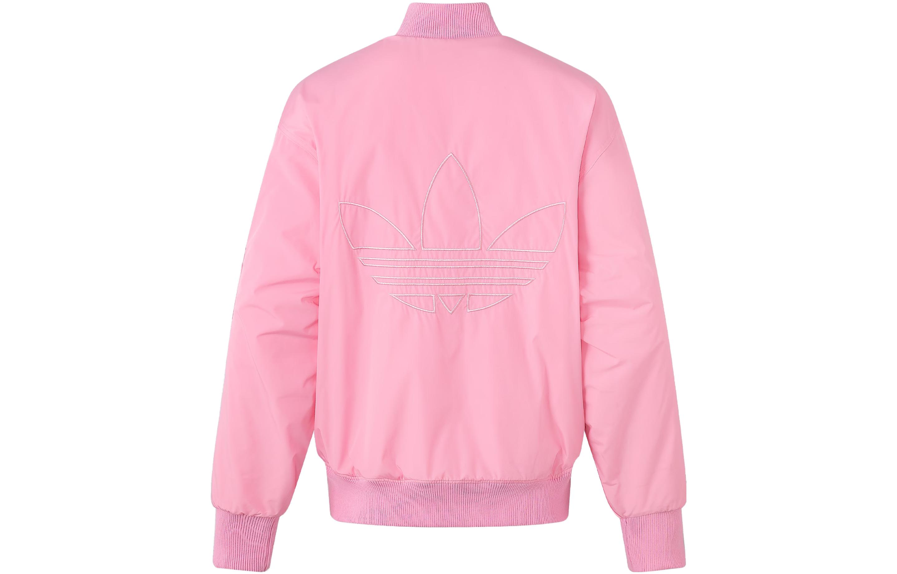 Lookbook 阿迪达斯原创REV FUR男士粉色可翻转飞行夹克 JE6122