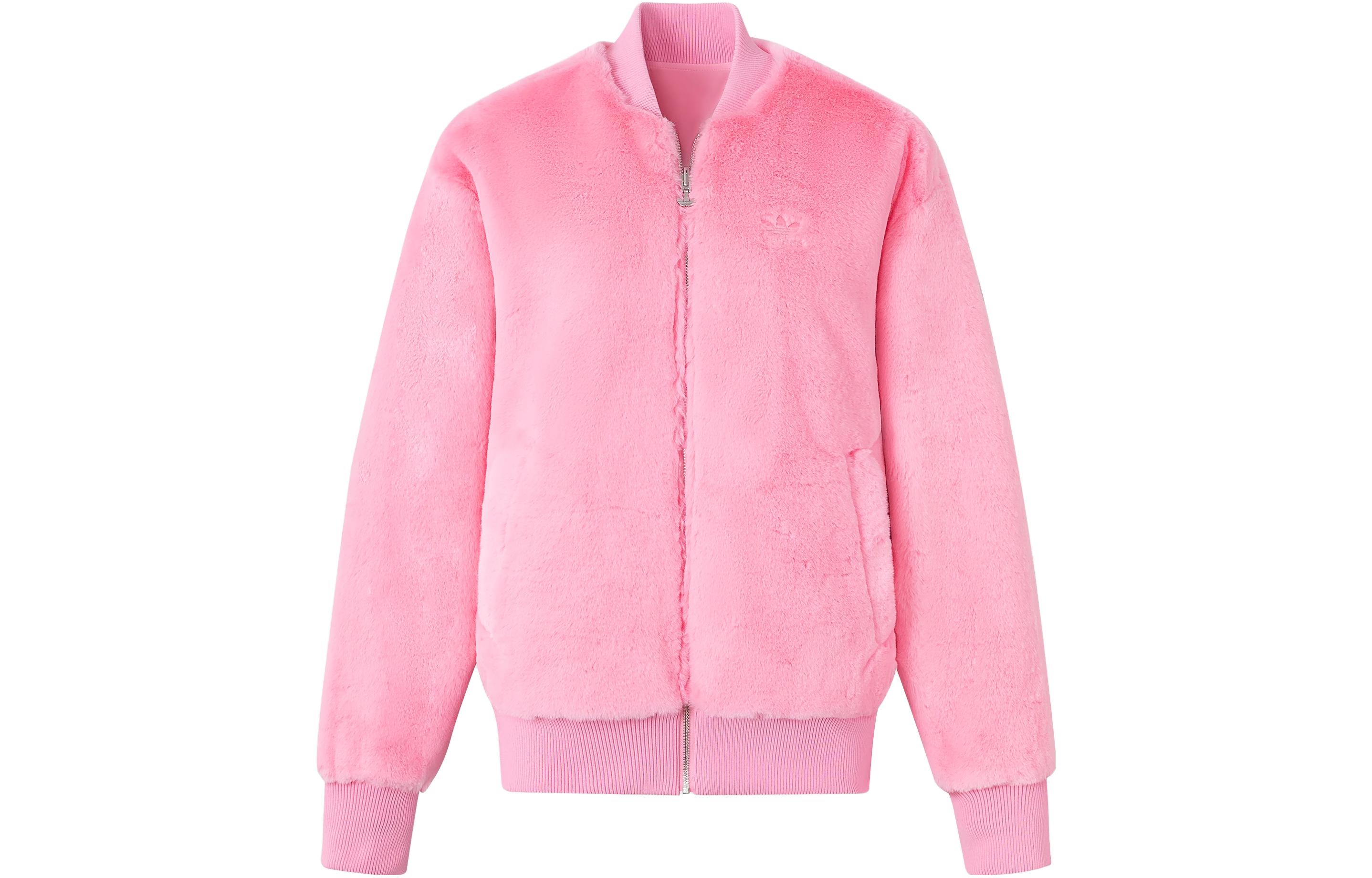 Shop 阿迪达斯原创REV FUR男士粉色可翻转飞行夹克 JE6122
