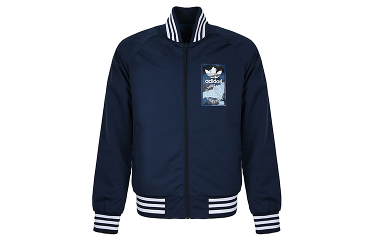 adidas Originals REV Logo Print Sports Jacket Blue DX4220