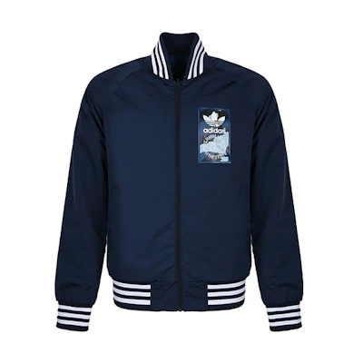 adidas Originals REV Logo Print Sports Jacket Blue DX4220