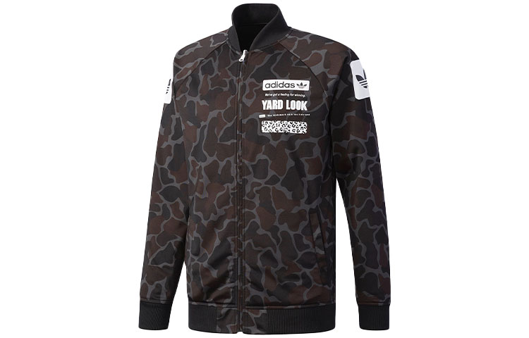 adidas Originals Reversible Camo Logo Print Jacket Black CD1715