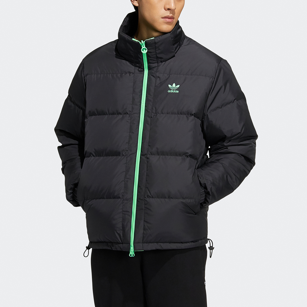 Sizing adidas Originals Reversible Down Jacket Winter Black Hooded Parka Coat. H66015