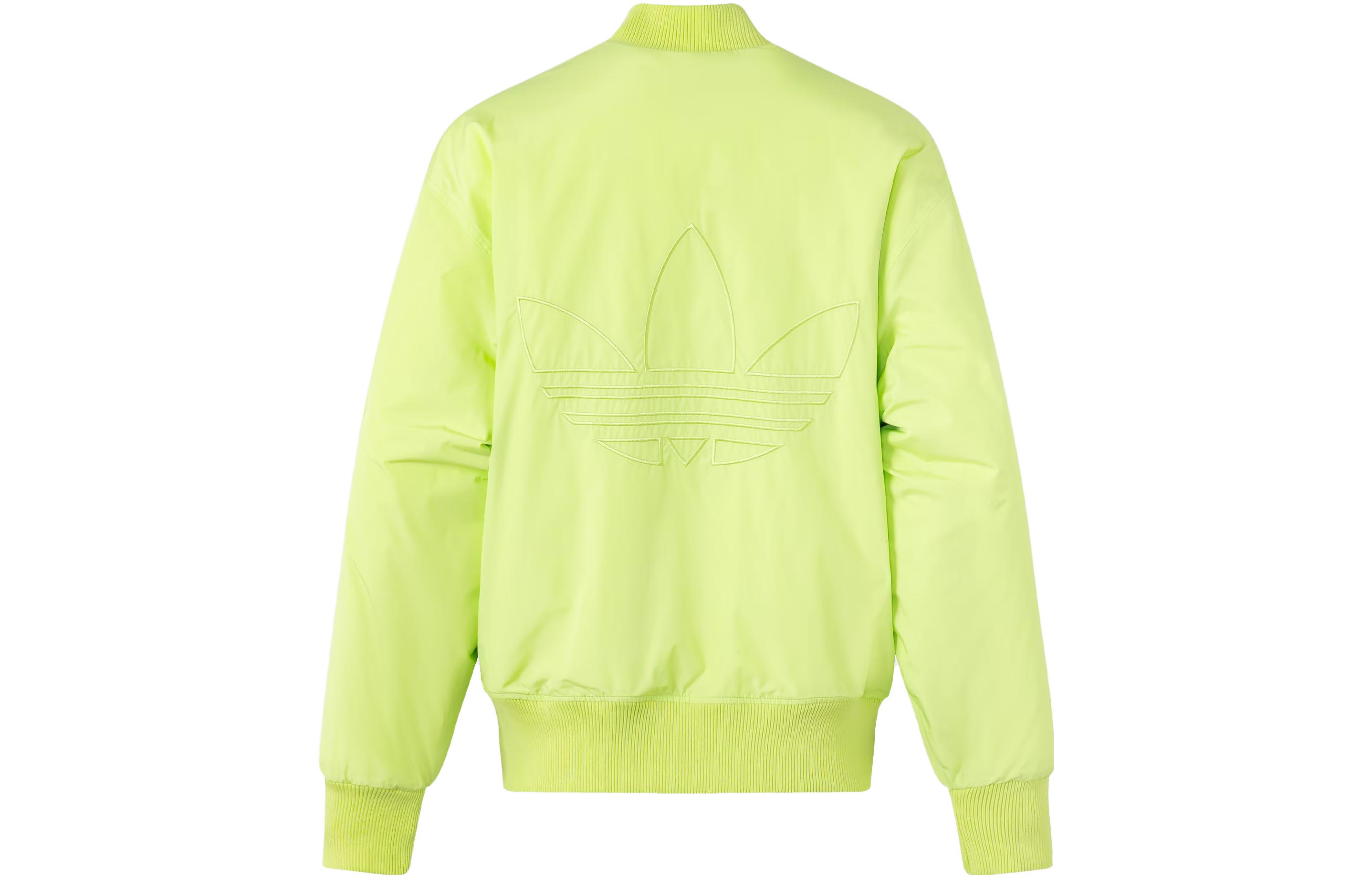 Lookbook 阿迪达斯Originals双面穿毛绒飞行夹克 酸性柠檬绿多口袋 JE6123