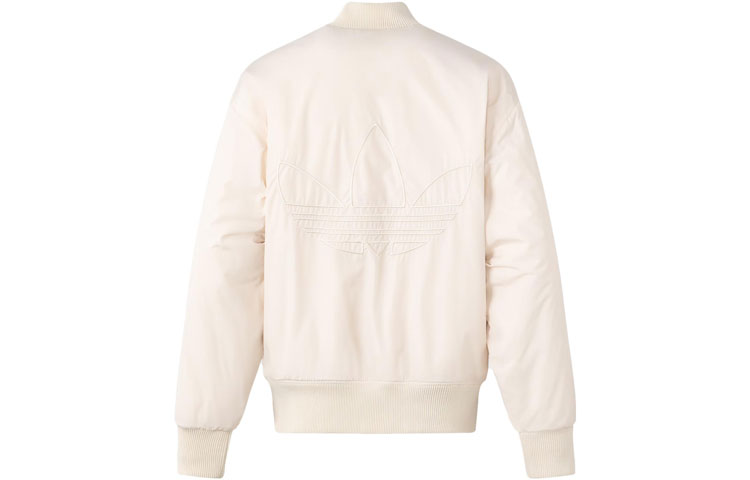 Lookbook 阿迪达斯Originals白色绣标可翻转皮毛飞行夹克 JE6124