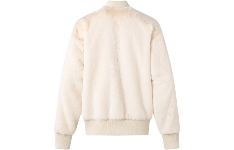 Purchase 阿迪达斯Originals白色绣标可翻转皮毛飞行夹克 JE6124