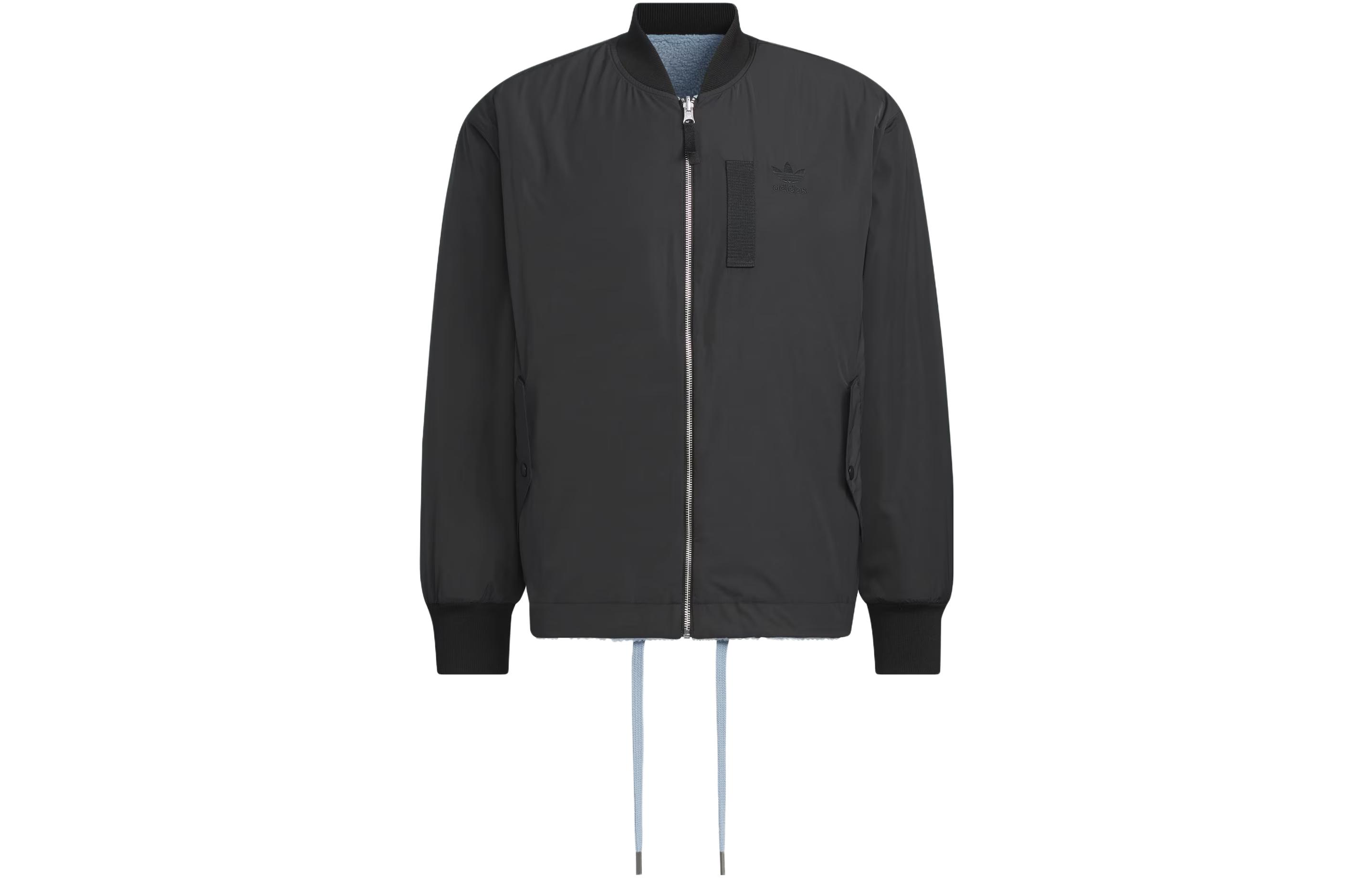 adidas Originals Reversible Sportswear Logo Jacket Unisex Black Long Sleeve IN0989