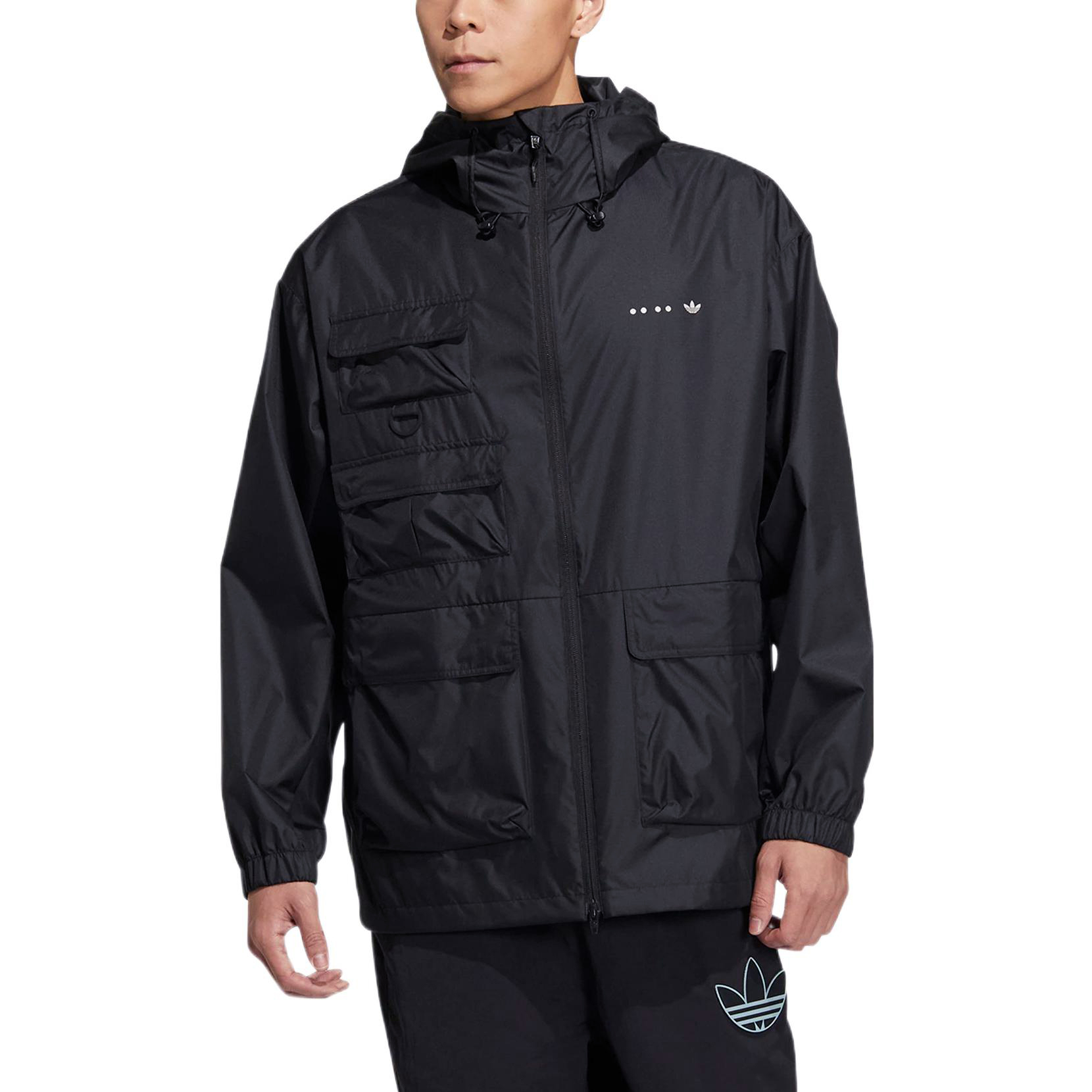 Shop 阿迪达斯Originals Rifta黑色多口袋户外机能夹克 HS2025