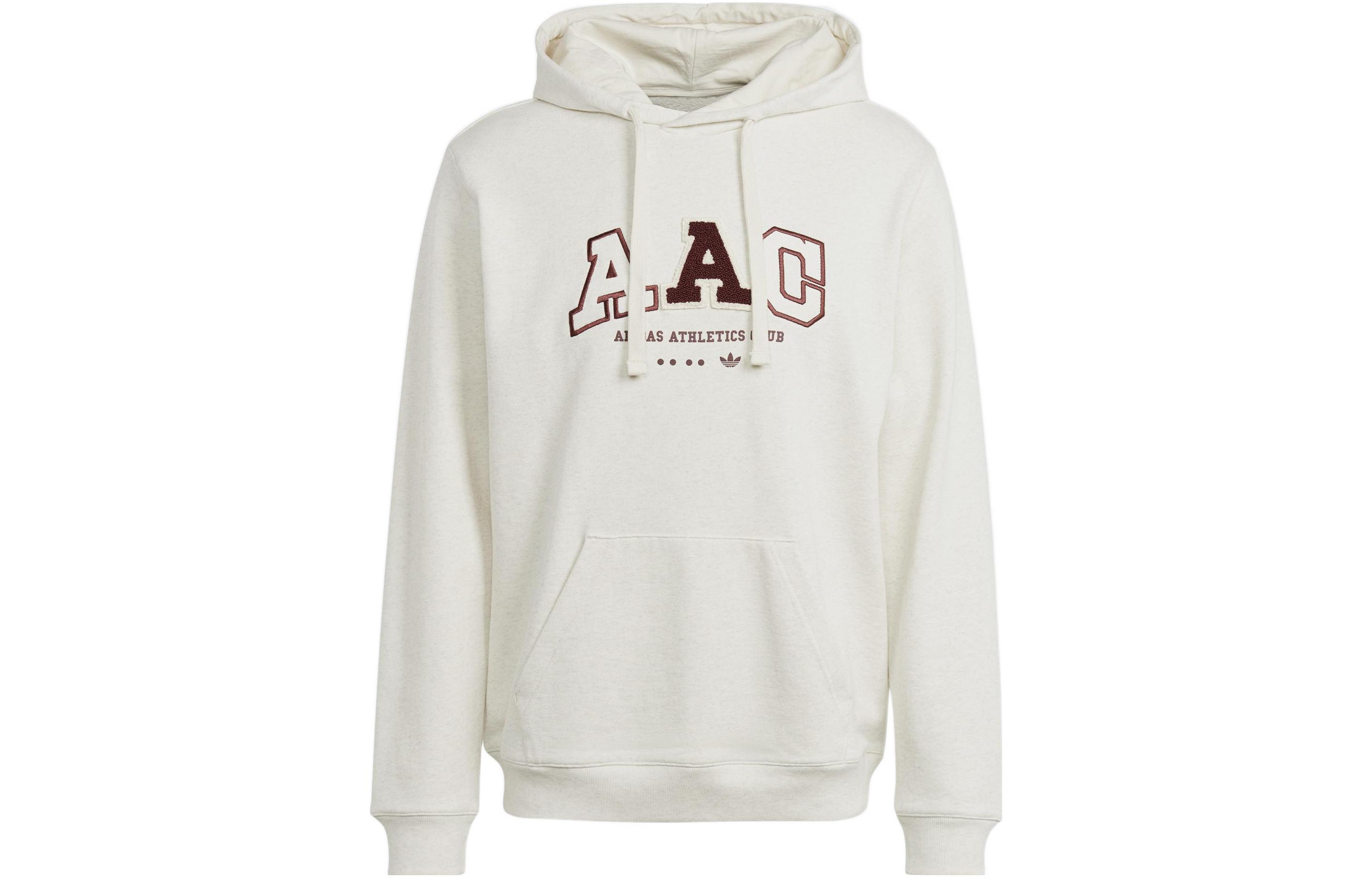 adidas Originals Rifta Letter Print Drawstring Hoodie Off-White Sweater IC8382