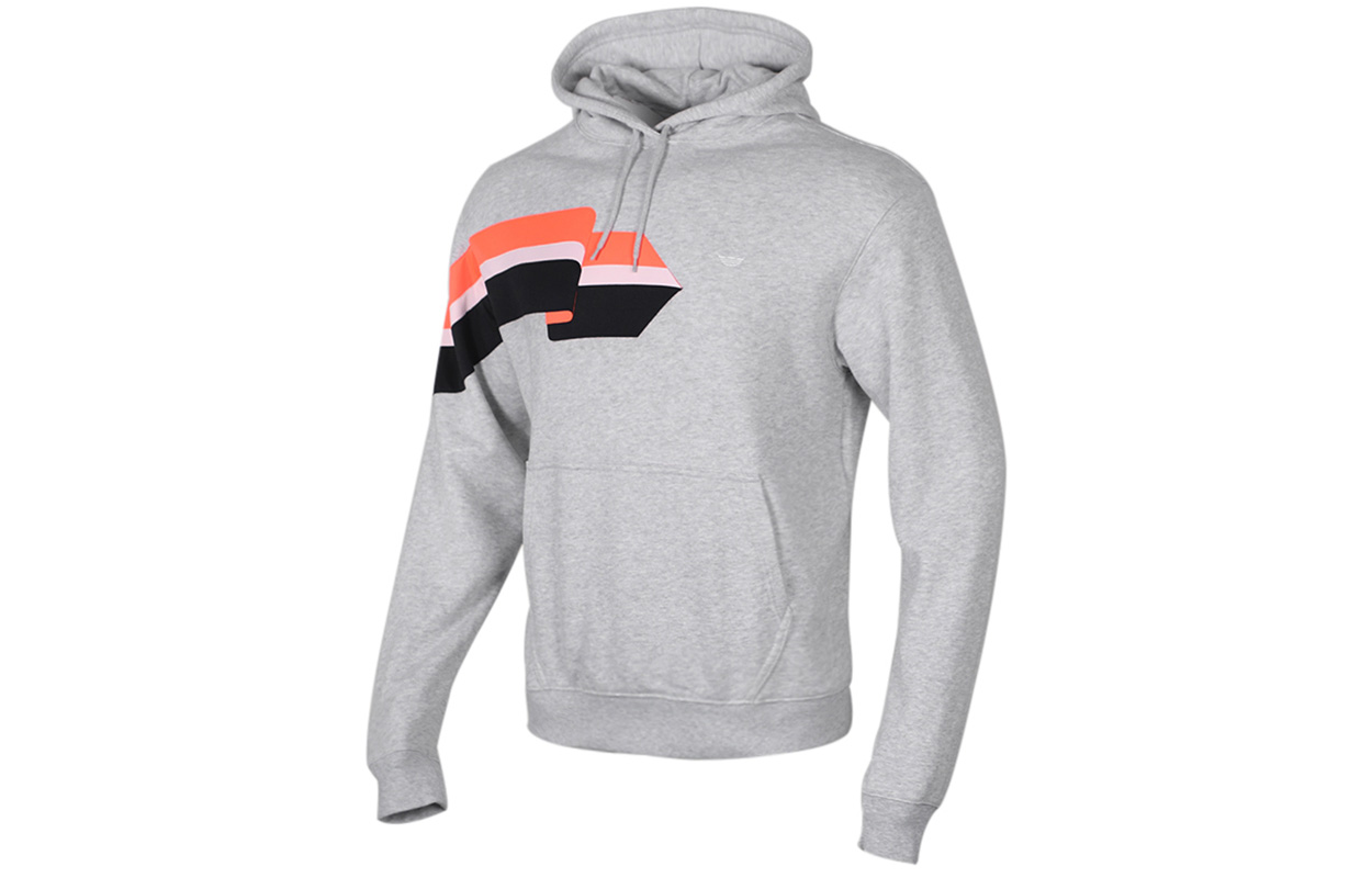 adidas Originals RIPPLE Hoodie Retro Pullover Sweatshirt Men’s Light Grey FM1517