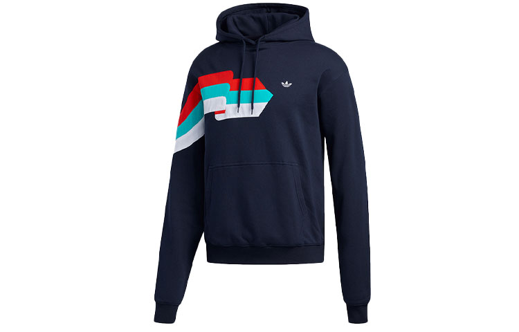 adidas Originals Ripple Logo Print Hoodie Long Sleeve - Blue FM1518