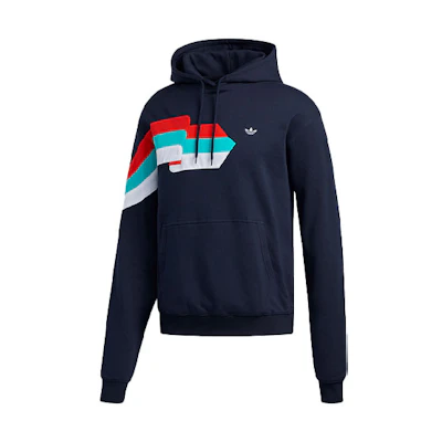 adidas Originals Ripple Logo Print Hoodie Long Sleeve - Blue FM1518