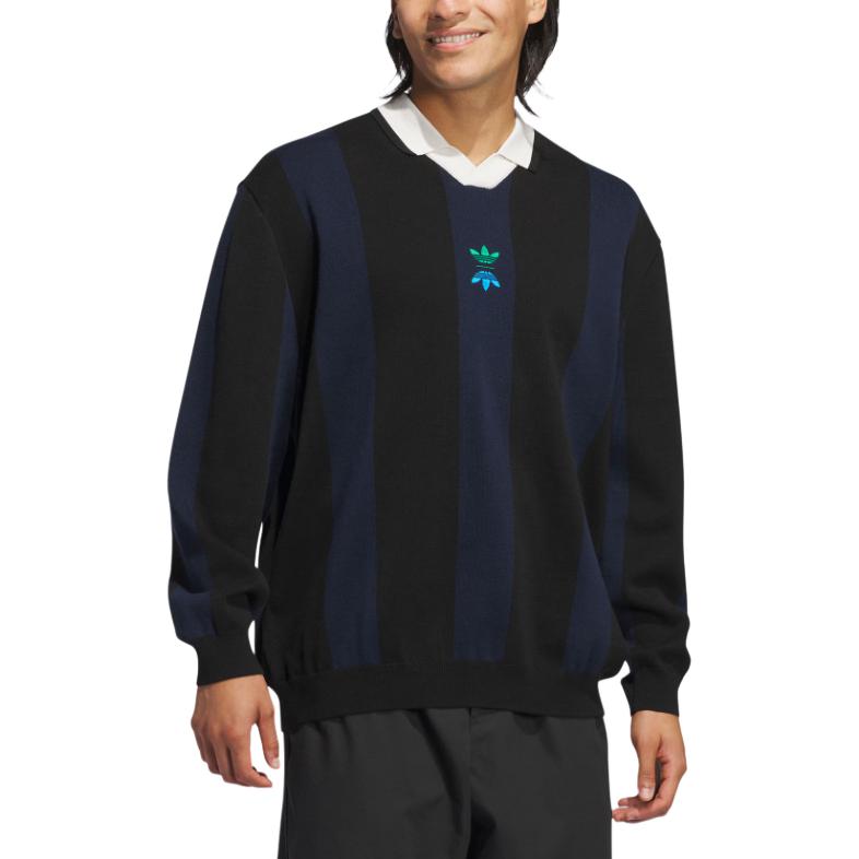 Purchase 아디다스 오리지널 롤링 링크스 SS24 블랙 V넥 폴로 스웨트셔츠 IT0142