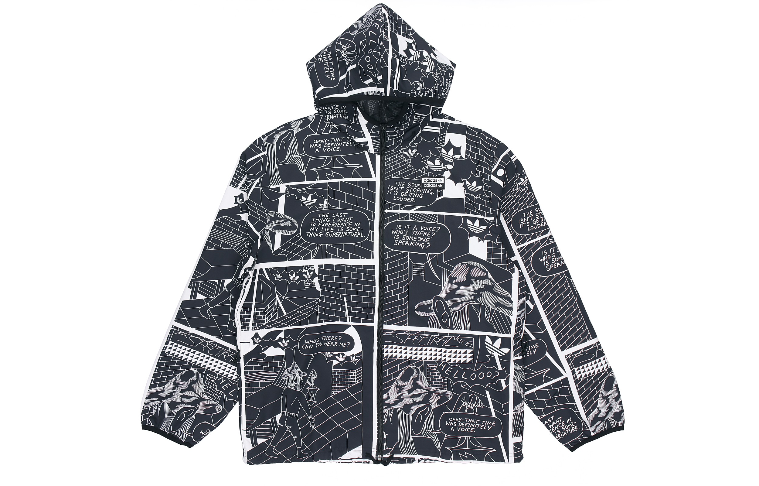 adidas Originals RYV All-Over Print Hooded Woven Jacket Men’s Black GN3333