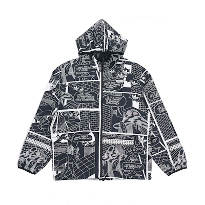 adidas Originals RYV All-Over Print Hooded Woven Jacket Men’s Black GN3333