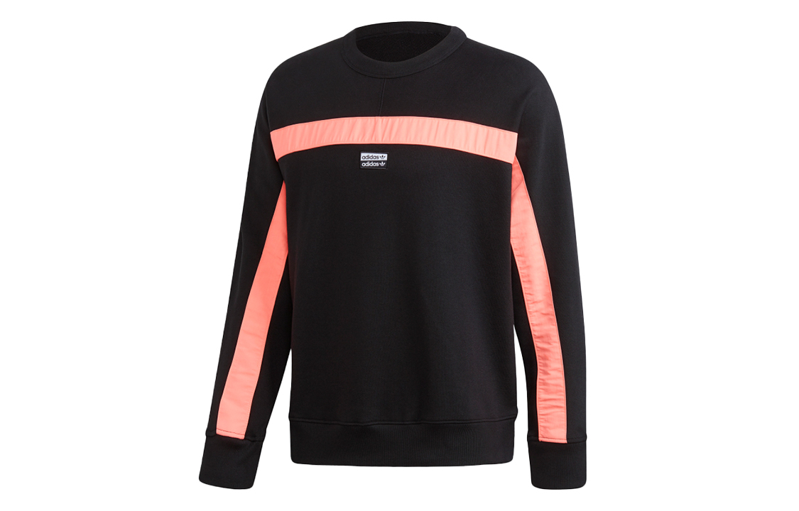 adidas Originals RYV Fs Crew Relaxed Pullover Sweatshirt Black/Orange Mens FM2251