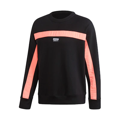 adidas Originals RYV Fs Crew Relaxed Pullover Sweatshirt Black/Orange Mens FM2251