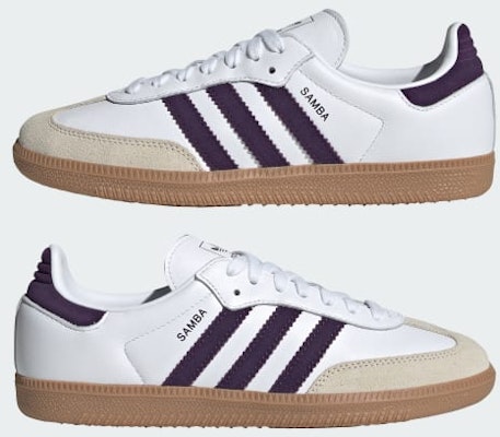 (Women) Adidas Originals Samba OG Cloud White/Alumina/Aurora Plum JS1392 Cheap (Women) Adidas Originals Samba OG Cloud White/Alumina/Aurora Plum JS1392