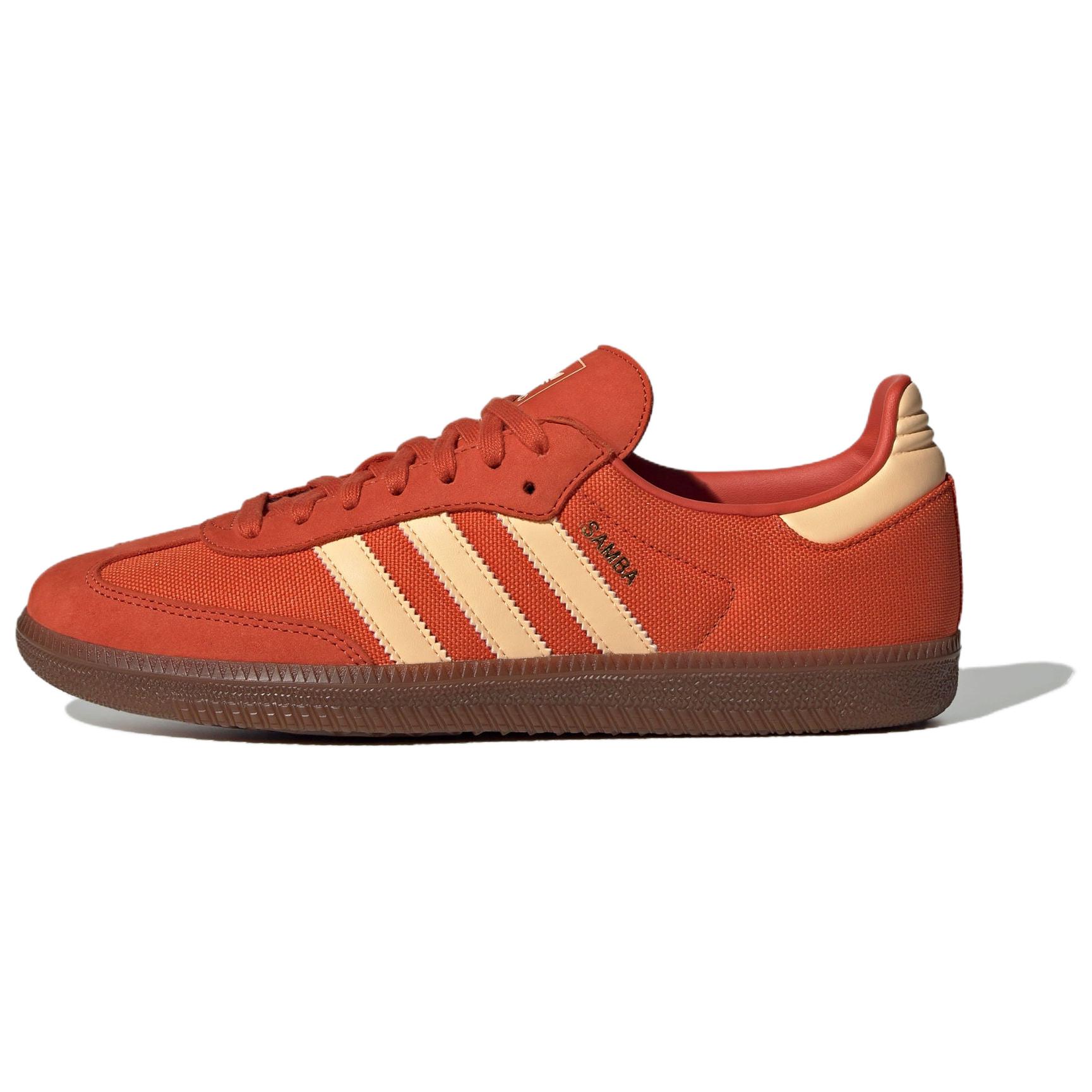 adidas Originals SAMBA OG Low-Top Sneakers Orange Red Casual Shoes ID1453