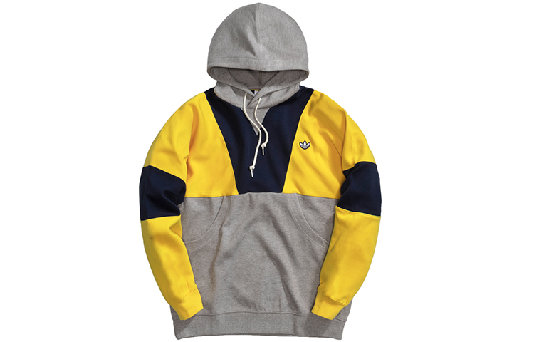 adidas Originals Samstag Panel Hoodie Yellow Pullover Casual Sweatshirt FM2209