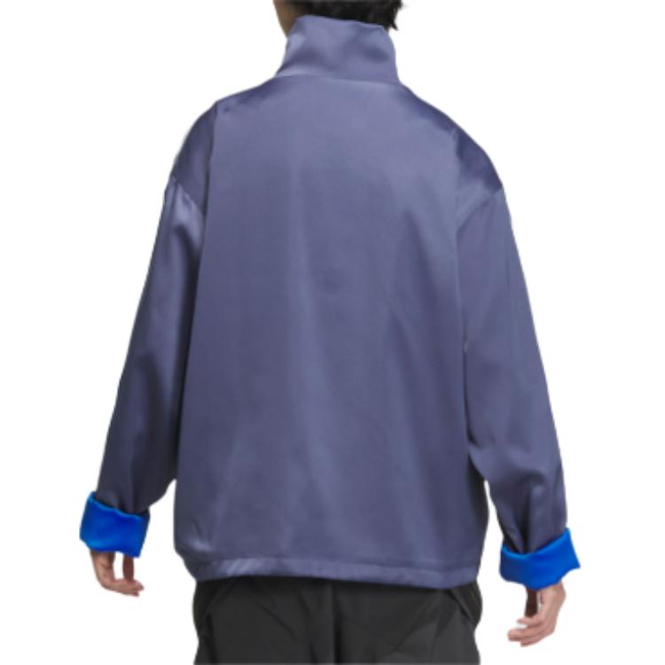 Purchase 阿迪达斯三叶草中式立领缎面夹克 深蓝色 男女同款 JC9262