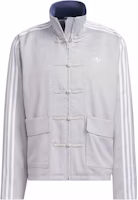 adidas Originals Satin Track Jacket Chinese Style Embroidery Grey Unisex JV9256 adidas Originals Satin Track Jacket Chinese Style Embroidery Grey Unisex JV9256