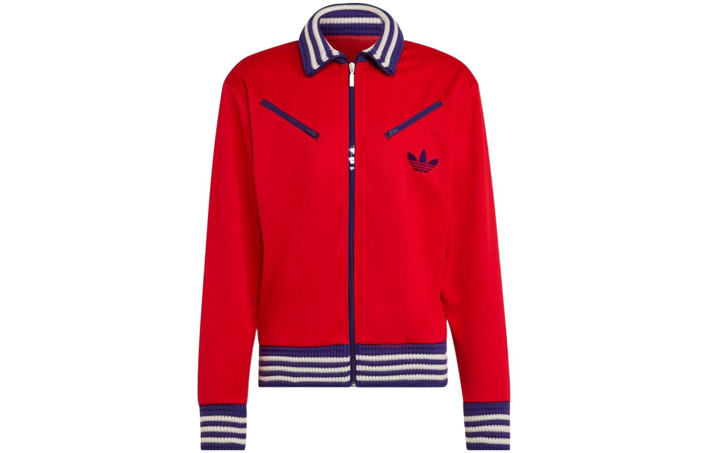 adidas Originals Scarlet Striped Logo Print Zip-Up Jacket IB3443