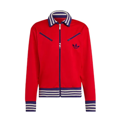 adidas Originals Scarlet Striped Logo Print Zip-Up Jacket IB3443