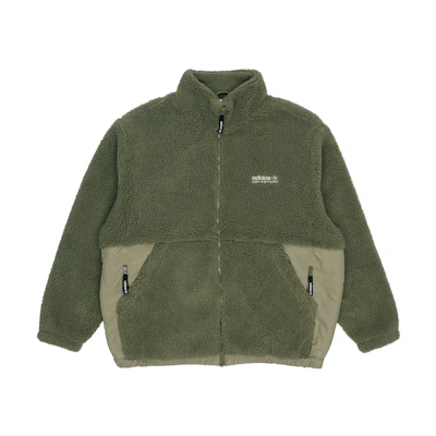 adidas Originals Sherpa ADV Outdoor Logo Fleece Jacket Green - HC0365
