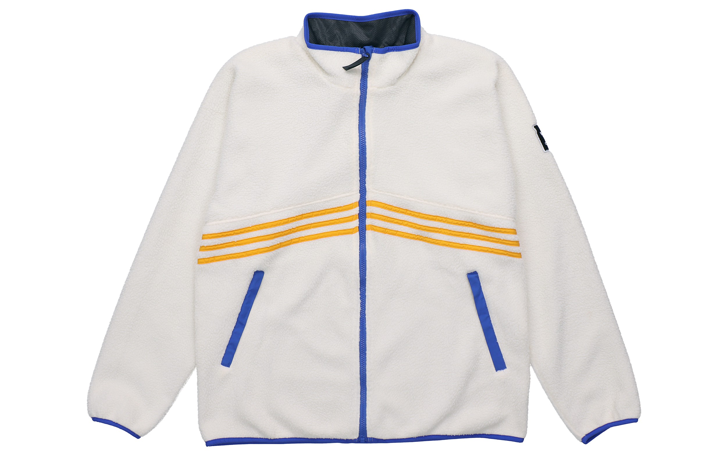adidas Originals Sherpa Full Zip Retro Striped Jacket White EE0309