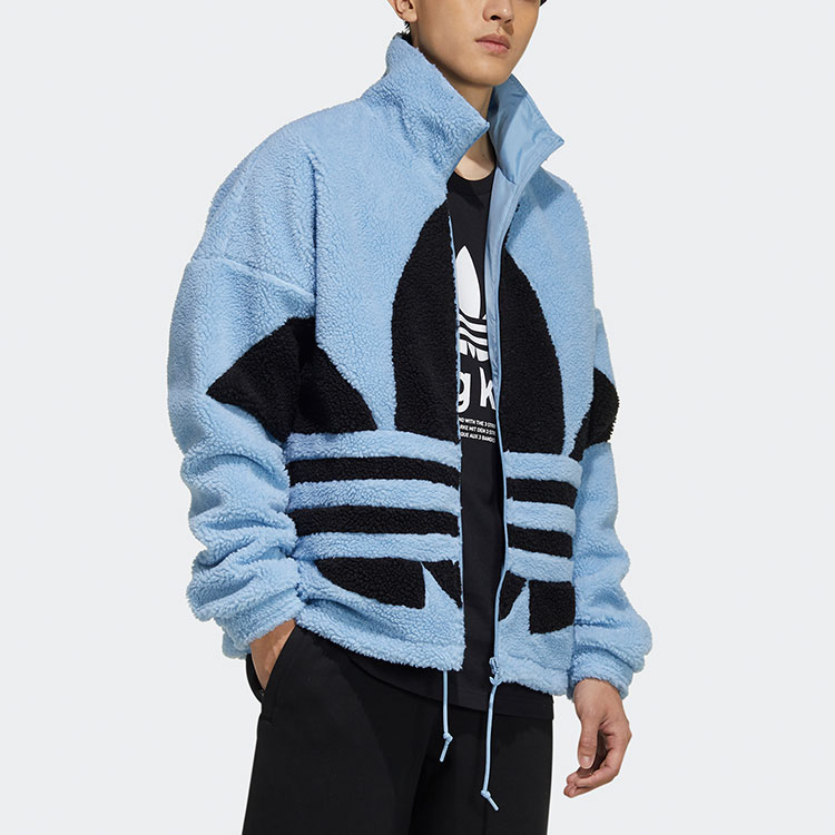 adidas Originals Sherpa Logo Track Jacket Unisex Sky Blue HC0327 圖 3