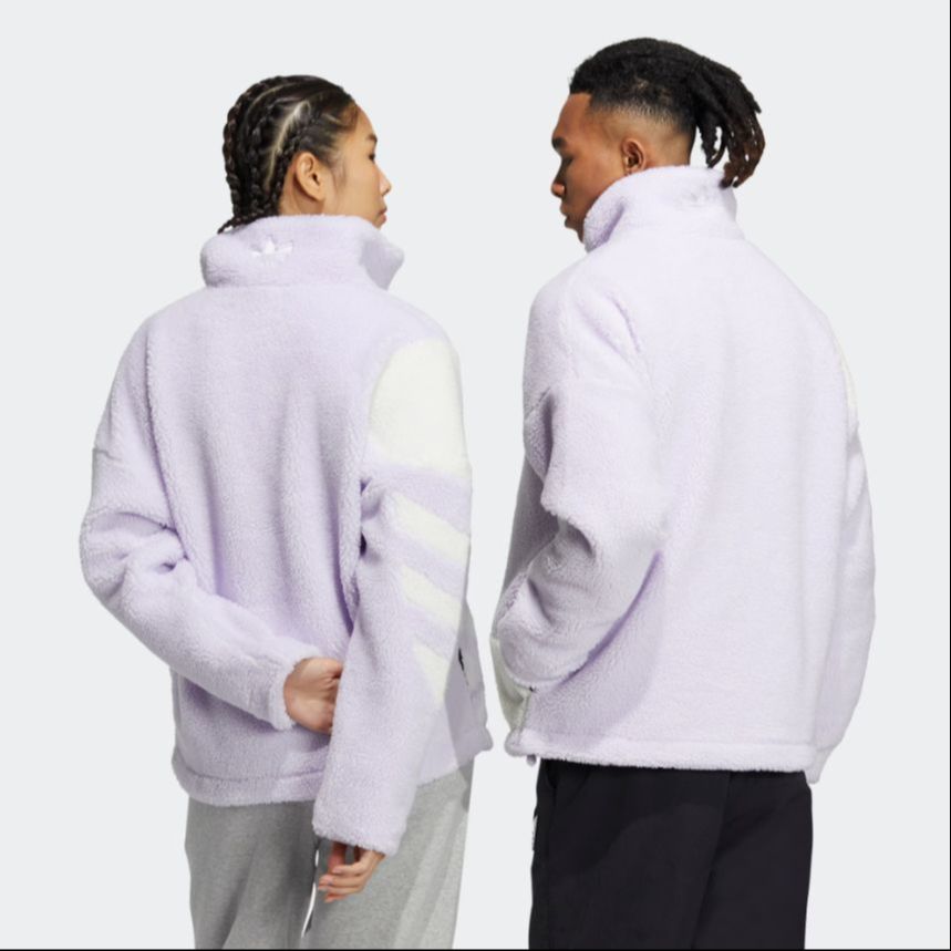 adidas Originals Sherpa Track Retro Colorblock Zip Jacket Purple Unisex HR3488 圖 7