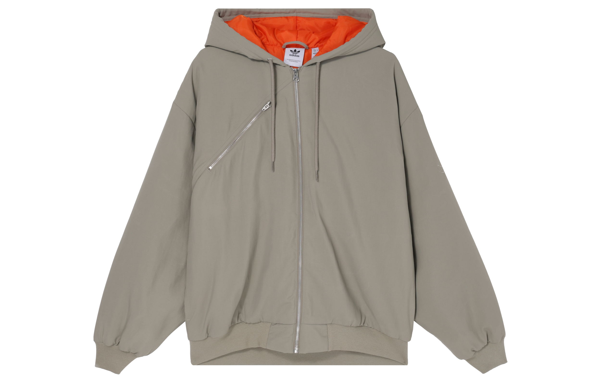 adidas Originals Shmoofoil Nylon Canvas Jacket Silver Pebble/Collegiate Orange IX9021