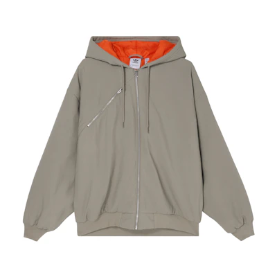 adidas Originals Shmoofoil Nylon Canvas Jacket Silver Pebble/Collegiate Orange IX9021