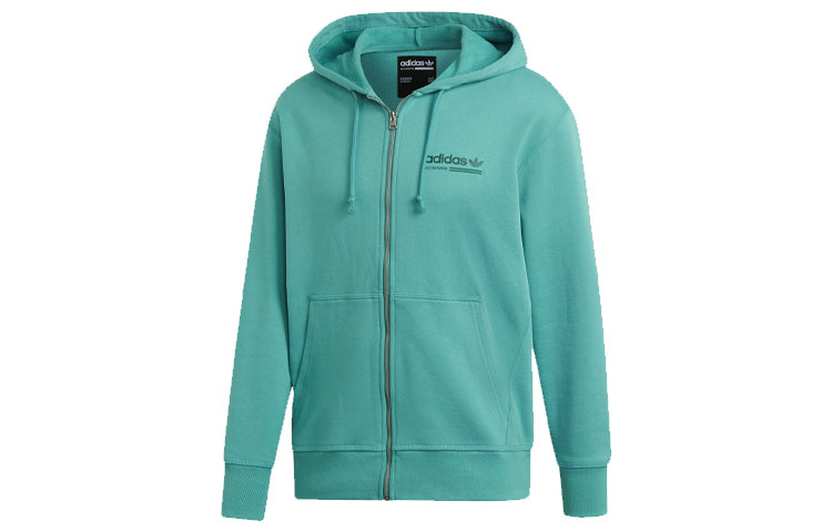 adidas Originals Slim Fit Green Zip Hoodie Jacket Casual Style DV1935