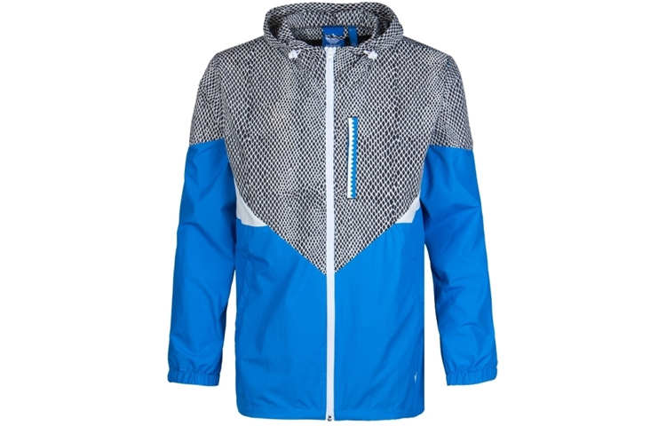 adidas Originals Snake Print Colorblock Hooded Jacket Blue - AC0479