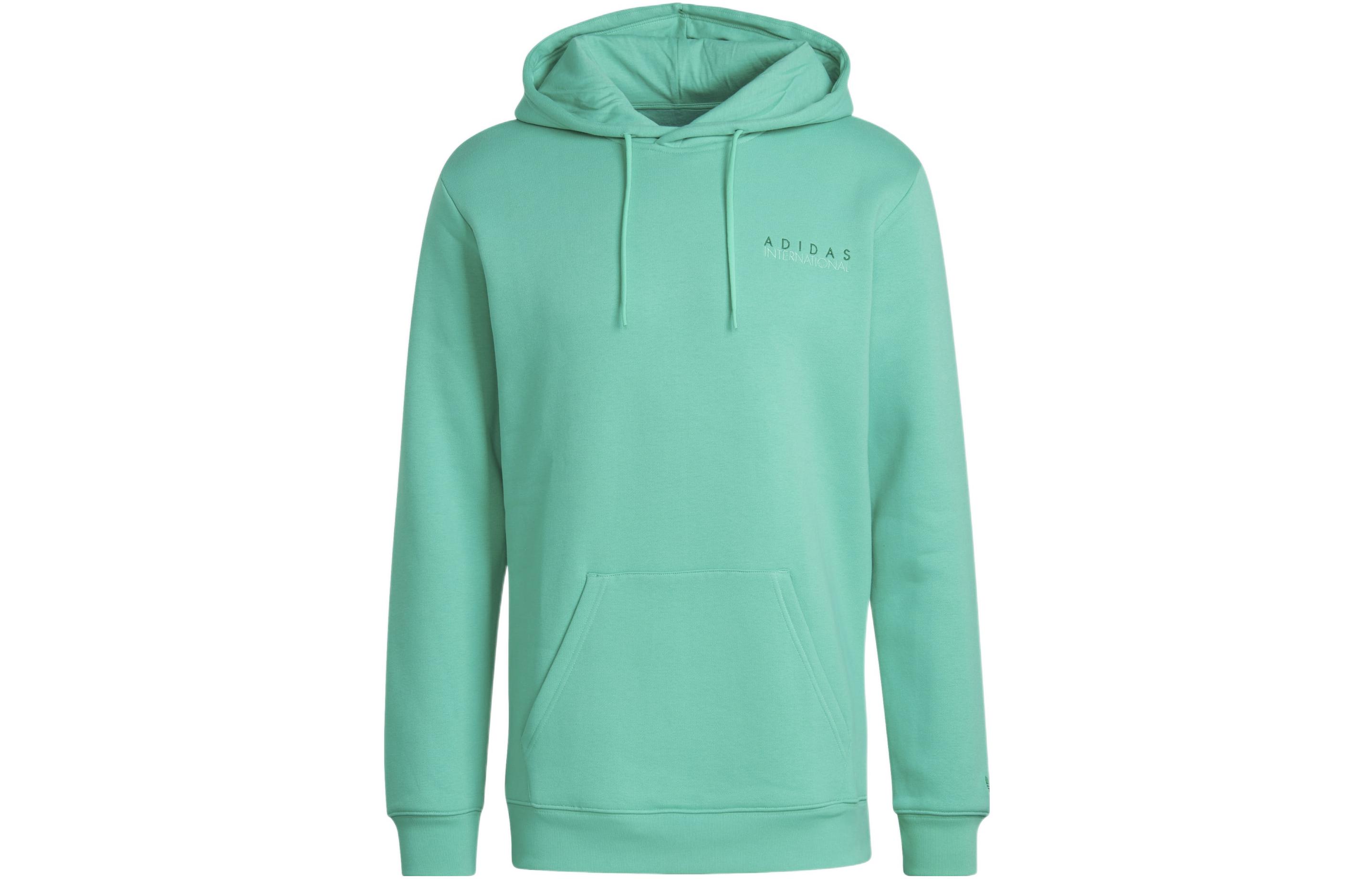 adidas Originals Solid Color Logo Embroidered Hoodie Green () HF4919