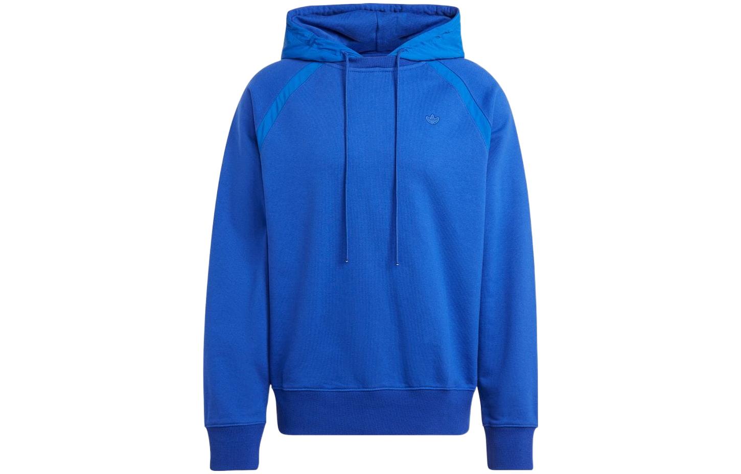 adidas Originals Solid Color Loose Fit Hoodie Blue HR5456