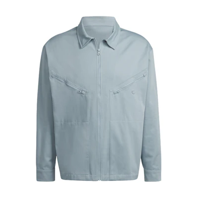 adidas Originals Solid Color Polo Collar Jacket Light Grey HC4539