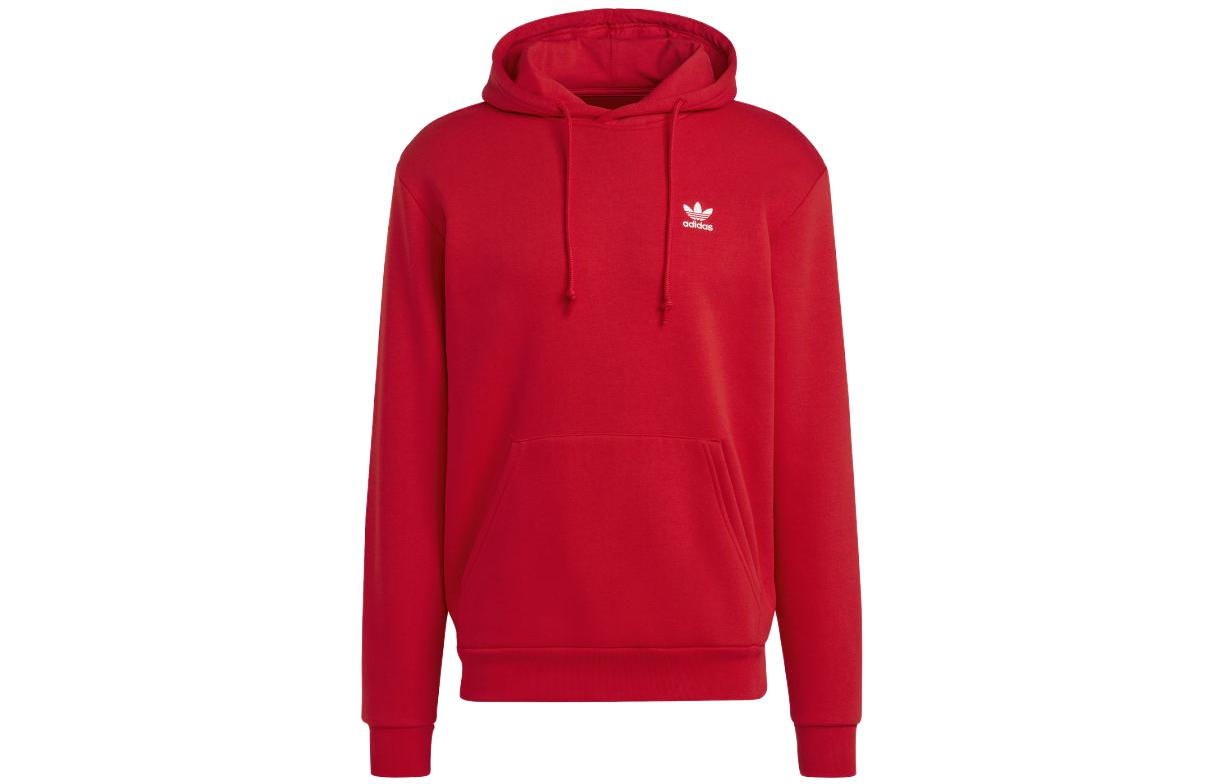 adidas Originals Solid Color Red Hoodie Long Sleeve IA4897