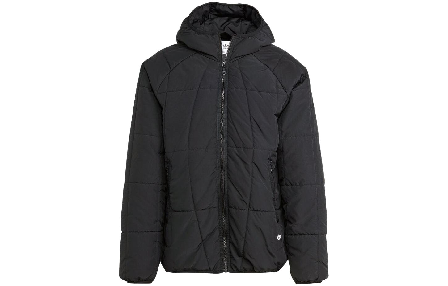 adidas Originals Solid Color Zip-Up Hoodie Jacket - Black IL2582