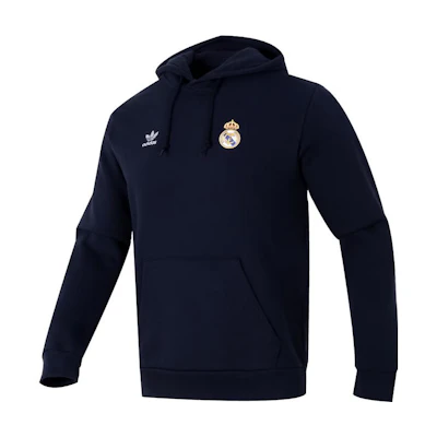 adidas Originals Solid Logo Hoodie Navy Blue Running Training Sweatshirt IL1025