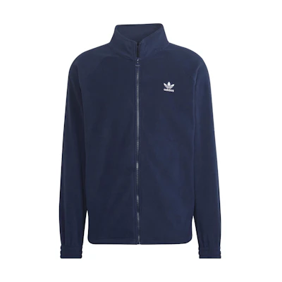 adidas Originals Solid Navy Logo Print Track Jacket Men Navy Blue HK7296