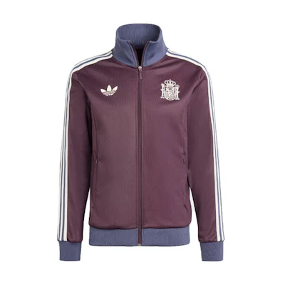 adidas Originals Spain Beckenbauer Track Top Retro Jacket Dark Maroon Stripes. IU2136