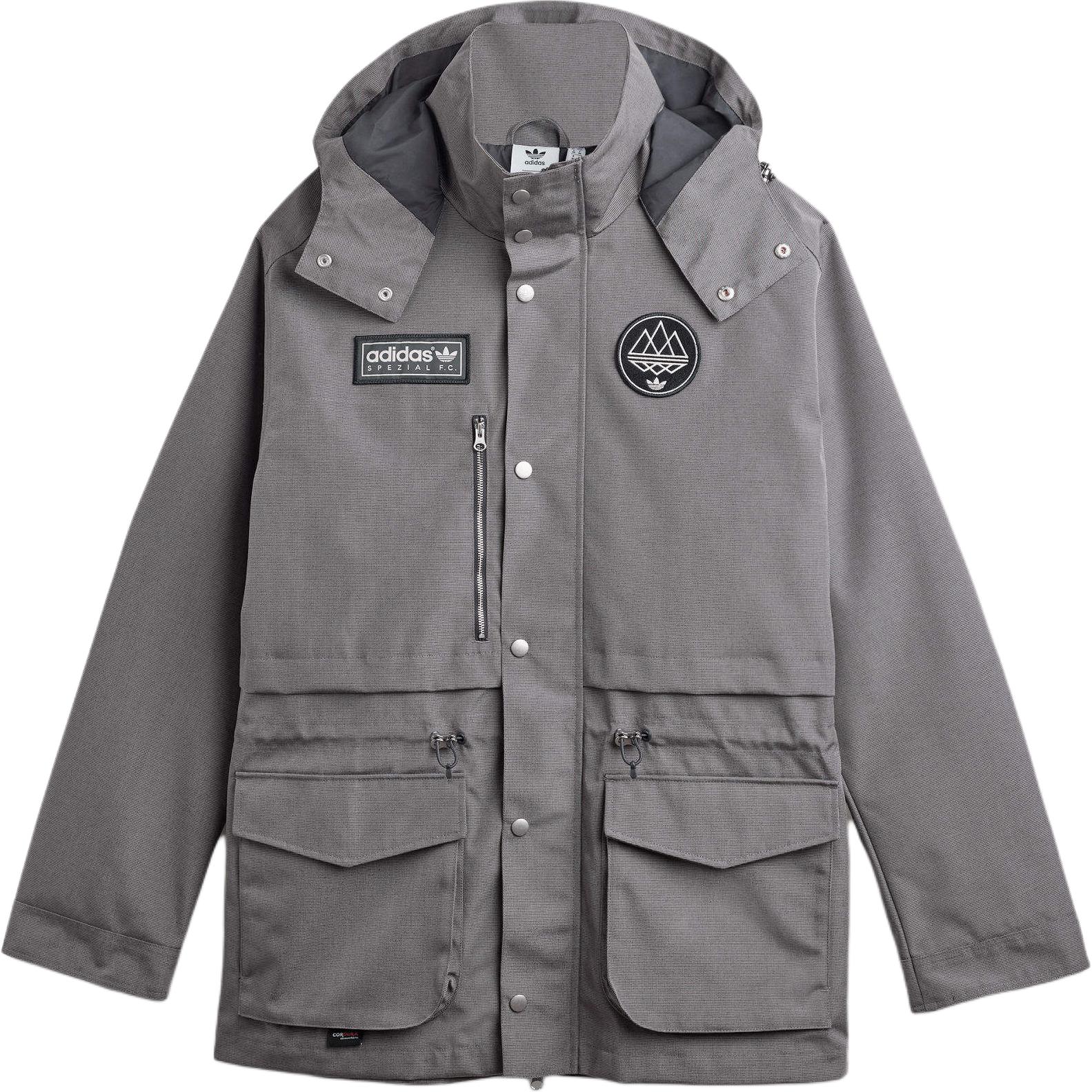 adidas Originals SPEZIAL FW24 FC Anorak  Grey Hooded Jacket Casual Style JE6074