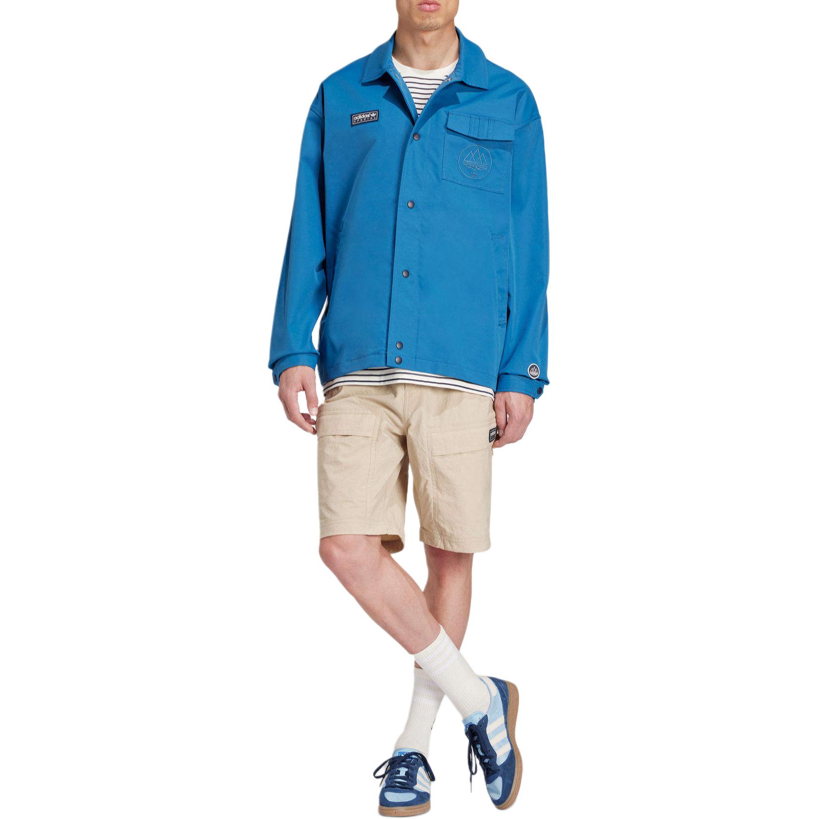 Lookbook adidas Originals SPEZIAL SS24 藍色工裝多口袋長袖襯衫外套 IT4262